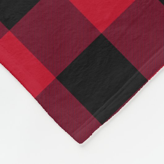 Vrolijk Kerstmis Rendier Rustieke Rode Buffel Chec Fleece Deken (Hoek)