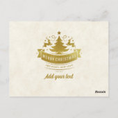 Vrolijk Kerstmis Rendier Silhouetten Sneeuwvlok Briefkaart (Achterkant)