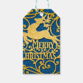 Vrolijk Kerstmis Rendier Silhouetten Sneeuwvlok Cadeaulabel (Voorkant)