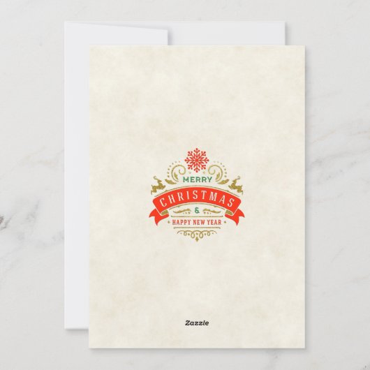 Vrolijk Kerstmis Rendier Silhouetten Sneeuwvlok Feestdagenkaart (Achterkant)