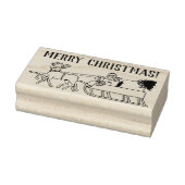 Vrolijk Kerstmis Rendier Sleigh Ride Santa Claus Rubberstempel (Stempel)