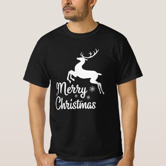Vrolijk Kerstmis rendier Xmas Family Matching T-shirt (Voorkant)