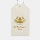 Vrolijk Kerstmis rendieren silhouetten sneeuwvlok  Cadeaulabel (Achterkant)