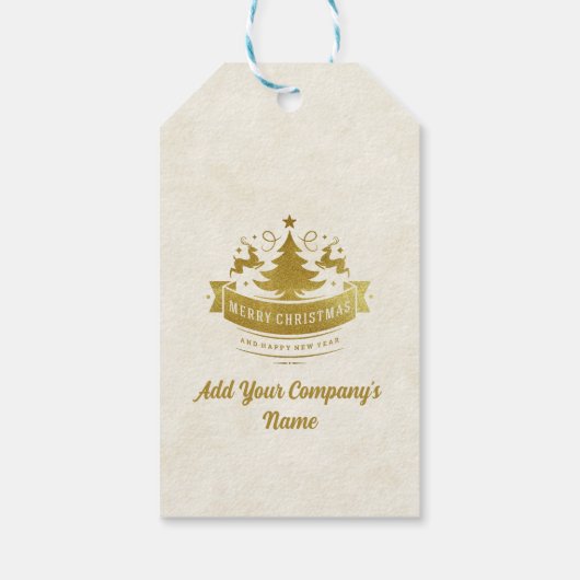 Vrolijk Kerstmis rendieren silhouetten sneeuwvlok  Cadeaulabel (Achterkant)