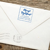Vrolijk Kerstmis retouradres Retro typografie Zelfinktende Stempel