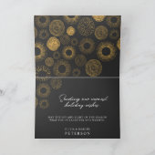 Vrolijk Kerstmis Retro Goud Burst Foto Groet Kaart (Binnen)