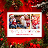 Vrolijk Kerstmis retro kalligrafie 2 foto's collag Feestdagenkaart