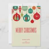 Vrolijk Kerstmis retro mideeuw bubles eenvoudig Feestdagenkaart (Voorkant)