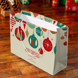 Vrolijk Kerstmis retro mideeuw bubles eenvoudig Groot Cadeauzakje