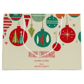 Vrolijk Kerstmis retro mideeuw bubles eenvoudig Groot Cadeauzakje (Voorkant)