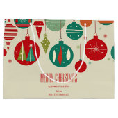 Vrolijk Kerstmis retro mideeuw bubles eenvoudig Groot Cadeauzakje (Achterkant)