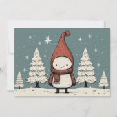 Vrolijk Kerstmis Retro Sneeuwman Feestdagenkaart (Voorkant)