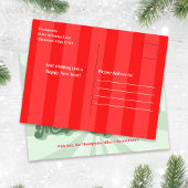 Vrolijk Kerstmis Retro Typografie Foto Rood Groen Feestdagenkaart