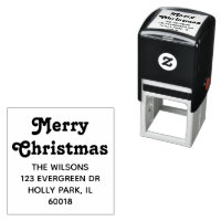 Vrolijk Kerstmis Retro Typografie Retouradres