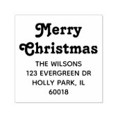 Vrolijk Kerstmis Retro Typografie Retouradres Zelfinktende Stempel (Design)