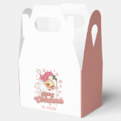 Vrolijk Kerstmis Retro Typografie Santa Roze Pet Bedankdoosjes (Geopend)