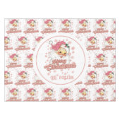 Vrolijk Kerstmis Retro Typografie Santa Roze Pet Tafelkleed (Voorkant (Horizontaal))