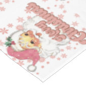 Vrolijk Kerstmis Retro Typografie Santa Roze Pet Tafelkleed (Gekanteld)
