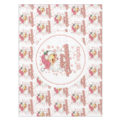 Vrolijk Kerstmis Retro Typografie Santa Roze Pet Tafelkleed (Voorkant)