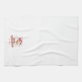 Vrolijk Kerstmis Retro Typografie Santa Roze Pet Theedoek (Horizontaal)