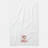 Vrolijk Kerstmis Retro Typografie Santa Roze Pet Theedoek (Verticaal)