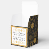 Vrolijk Kerstmis Retro Vakantie Goud Burst Gift Bedankdoosjes (Geopend)