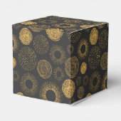 Vrolijk Kerstmis Retro Vakantie Goud Burst Gift Bedankdoosjes (Achterkant)