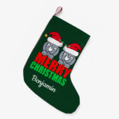 Vrolijk Kerstmis Rhino Schattige Douane Kleine Kerstsok (Voorkant (Hangend))