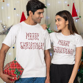 Vrolijk Kerstmis Rode Baubles & Sterren Unisex T-shirt