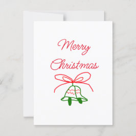 Vrolijk Kerstmis rode boog groene jingle klokken s Briefkaart