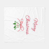 Vrolijk Kerstmis rode boog groene jingle klokken s Fleece Deken (Voorkant (Horizontaal))