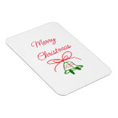 Vrolijk Kerstmis rode boog groene jingle klokken s Magneet (Rechterzijde)