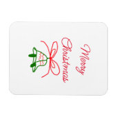 Vrolijk Kerstmis rode boog groene jingle klokken s Magneet (Horizontaal)