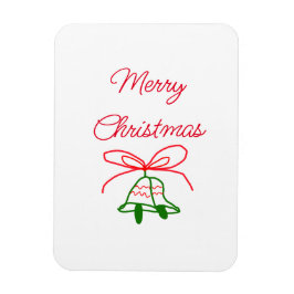 Vrolijk Kerstmis rode boog groene jingle klokken s Magneet