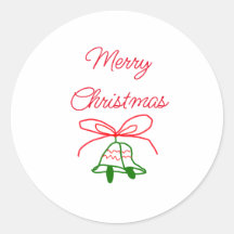 Vrolijk Kerstmis rode boog groene jingle klokken s