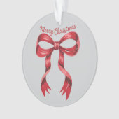 Vrolijk Kerstmis Rode Coquette Bow Girly Ornament (voorkant)