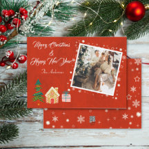 Vrolijk Kerstmis Rode Familie Foto