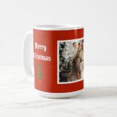 Vrolijk Kerstmis Rode Familie Foto Koffiemok (Voorkant links)