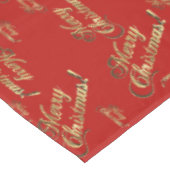 Vrolijk Kerstmis Rode Faux Gouden Folie Script Pat Tafelkleed (Gekanteld)
