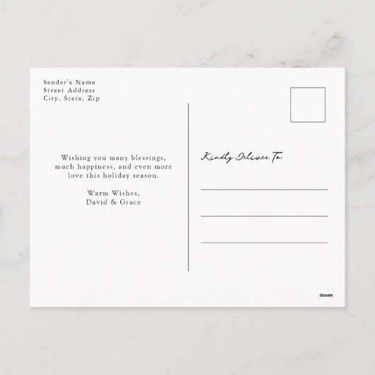 Vrolijk Kerstmis Rode Foto Collage Briefkaart (Achterkant)