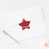 Vrolijk Kerstmis rode geschenken Ster Sticker (Envelop)