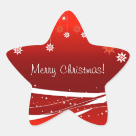Vrolijk Kerstmis rode geschenken Ster Sticker