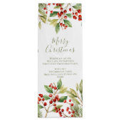Vrolijk Kerstmis Rode Holly Groen Custom Wijn Cadeautas (Achterkant)