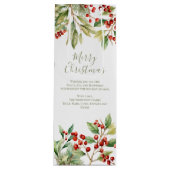 Vrolijk Kerstmis Rode Holly Groen Custom Wijn Cadeautas (Voorkant)