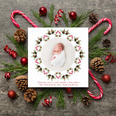 Vrolijk Kerstmis Rode Kalligrafie Één Foto Feestdagenkaart