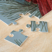 Vrolijk Kerstmis Rode Kardinaal, Bessen, Pinecones Legpuzzel (Zijkant)