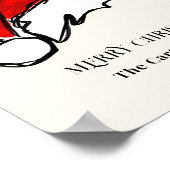 Vrolijk Kerstmis Rode Kerstman Hoed Familienaam Ke Poster (Hoek)