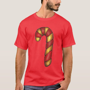 Vrolijk Kerstmis Rode pepermunt Candy Cane Cookie T-shirt