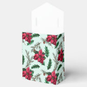 Vrolijk Kerstmis Rode Poinsettia Groen Gift Box Bedankdoosjes (Geopend)