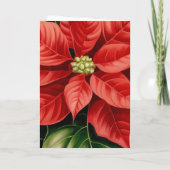 Vrolijk Kerstmis Rode Poinsettias Gepersonaliseerd Feestdagen Kaart (Achterkant)